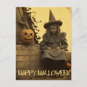 Retro Fotografie spooky Halloween griezelig meisje Briefkaart (Voorkant)