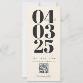 Retro Fotohokje Typografie Qrcode Save the Date (Achterkant)