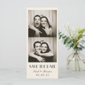 Retro Fotohokje Typografie Qrcode Save the Date (Staand voorkant)