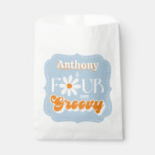 Retro Four Ever Groovy Boys 4e Verjaardag Bedankzakje (Voorkant)