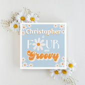 Retro Four Ever Groovy Boys 4e Verjaardag Servet