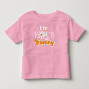 Retro Four Ever Groovy Girls 4de verjaardag Kinder Shirts