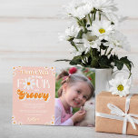 Retro Four Ever Groovy Meisjes 4e Verjaardag Foto Bedankkaart<br><div class="desc">Zeg dank je in stijl met deze trendy vierde verjaardag dank je kaarten. De formulering van de sjabloon is gemakkelijk te personaliseren en je familie en vrienden zullen opgewonden zijn als ze deze fantastische dank ontvangen.</div>