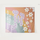 Retro Four Ever Groovy Regenboog Wandkleed (Voorkant (horizontaal))