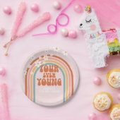 Retro Four Ever Jonge madeliefje 4e verjaardag Papieren Bordje (Feest)