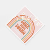 Retro Four Ever Jonge madeliefje 4e verjaardag Servet (Hoek)