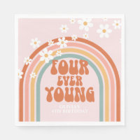 Retro Four Ever Young madeliefje regenboog 4de ver