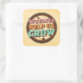 Retro fouten helpen ons groeien vierkante sticker (Tas)