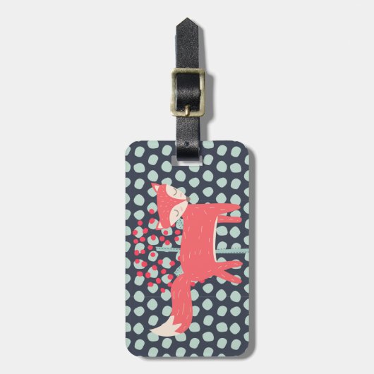 Retro Fox Bagagelabel (Voorkant verticaal)