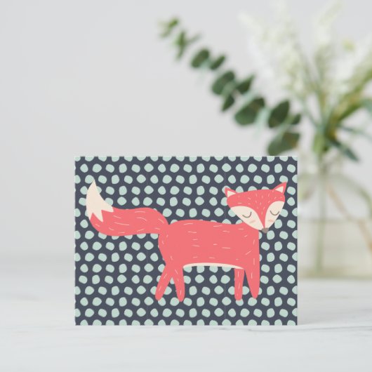 Retro Fox Briefkaart (Staand voorkant)