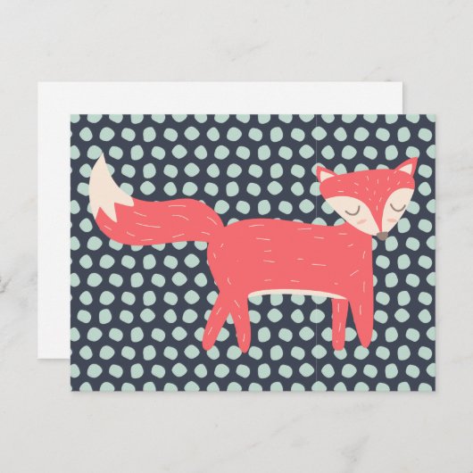 Retro Fox Briefkaart (Voorkant / Achterkant)