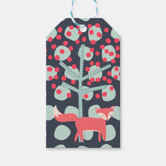 Retro Fox Cadeaulabel (Voorkant)