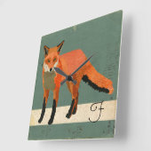 Retro Fox Clock Vierkante Klok (Hoek)