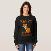 Retro Fox Happy Thanksgiving Matching Family Pajam Trui (Voorkant volledig)