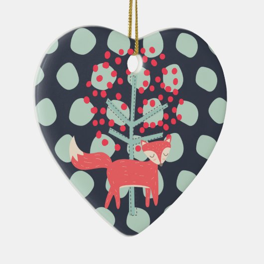 Retro Fox Keramisch Ornament (Rechts)