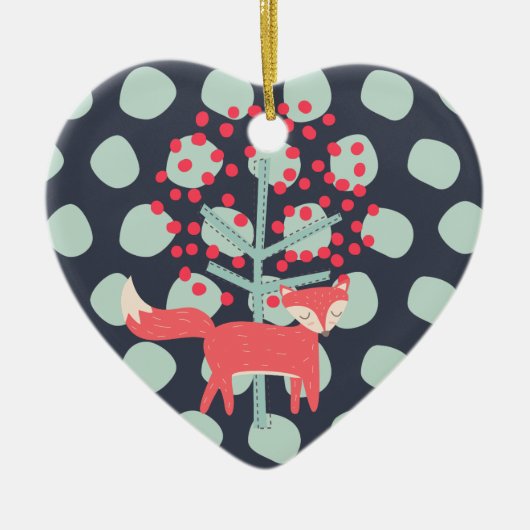 Retro Fox Keramisch Ornament (Voorkant)