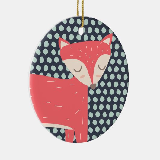 Retro Fox Keramisch Ornament (Rechts)