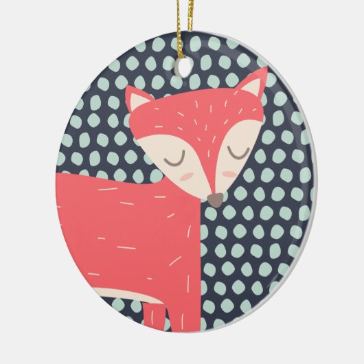 Retro Fox Keramisch Ornament (Links)