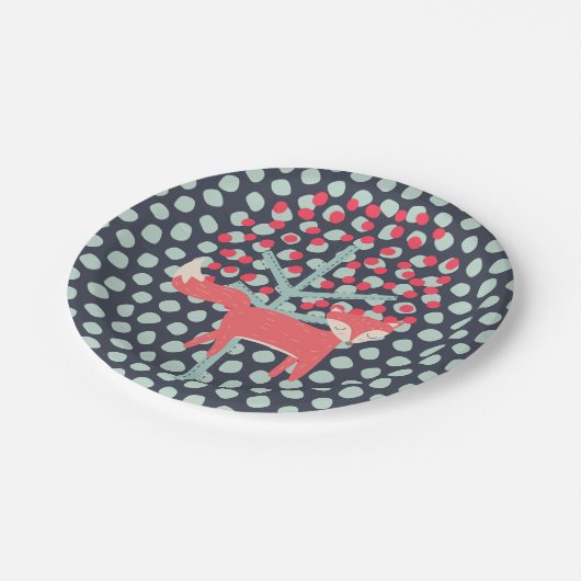 Retro Fox Papieren Bordje (Gekanteld)