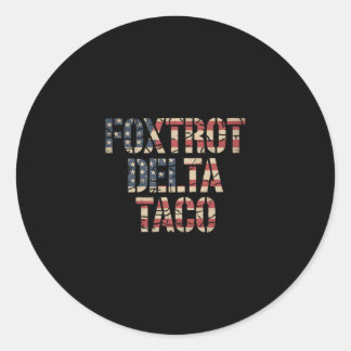 Retro Fox Rode Delta Taco Grappige Trump Weerstaat Ronde Sticker
