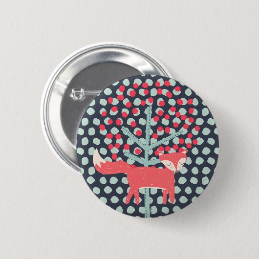 Retro Fox Ronde Button 5,7 Cm (Voorkant /achterkant)