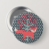 Retro Fox Ronde Button 7,6 Cm (Voorkant /achterkant)