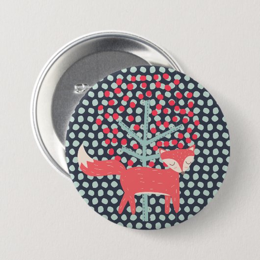 Retro Fox Ronde Button 7,6 Cm (Voorkant /achterkant)