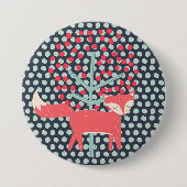 Retro Fox Ronde Button 7,6 Cm (Voorkant)