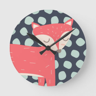 Retro Fox Ronde Klok