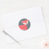 Retro Fox Ronde Sticker (Envelop)