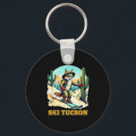 Retro Fox Skiën in Tucson Desert Adventure Ski Art Sleutelhanger<br><div class="desc">Retro Fox Skiën in Tucson Desert Adventure Ski Arizona</div>