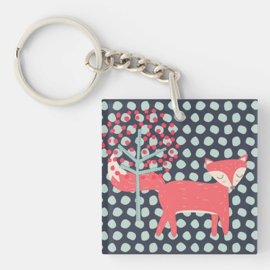 Retro Fox Sleutelhanger (Voorkant)