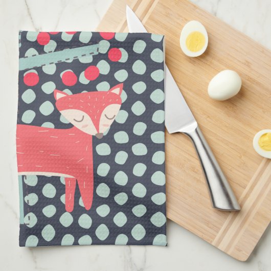 Retro Fox Theedoek (Quarter Fold)