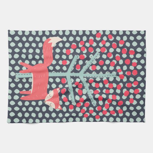 Retro Fox Theedoek (Horizontaal)