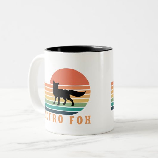 Retro Fox Tweekleurige Koffiemok (Voorkant links)