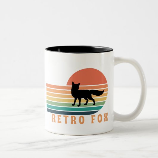 Retro Fox Tweekleurige Koffiemok (Rechts)