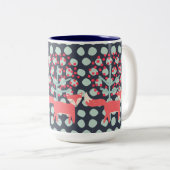 Retro Fox Tweekleurige Koffiemok (Voorkant rechts)