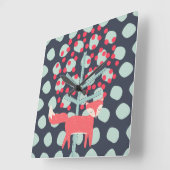 Retro Fox Vierkante Klok (Hoek)