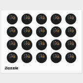 Retro Foxdraaft Deltas Tangos Flower Ronde Sticker (Vel)