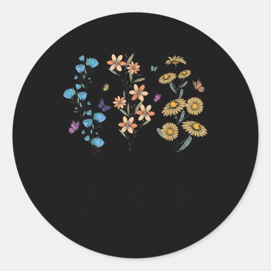 Retro Foxdraaft Deltas Tangos Flower Ronde Sticker (Voorkant)