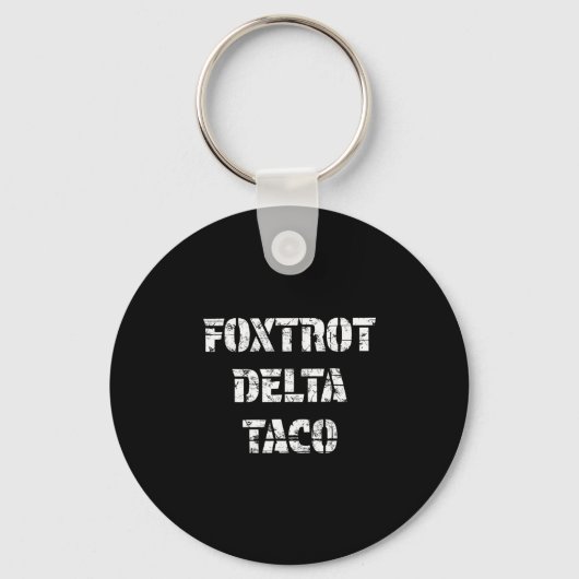 Retro Foxtrot Delta Taco Sleutelhanger (Voorkant)