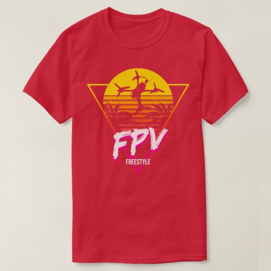 Retro FPV Freestyle Drone Pilot T-shirt (Design voorkant)