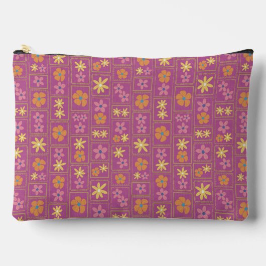 Retro Framboos Patchwork Bloem Groot Etui (Voorkant)