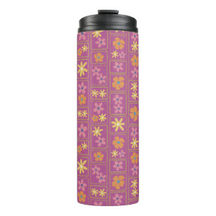 Retro Framboos Patchwork Bloemig Thermosbeker