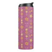 Retro Framboos Patchwork Bloemig Thermosbeker (Gedraaid links)