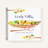 Retro framboos salade gepersonaliseerd recept kook notitieboek (Voorkant)