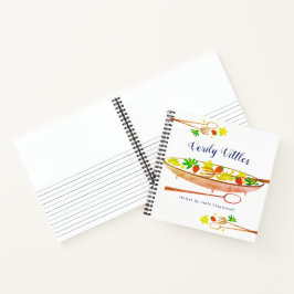 Retro framboos salade gepersonaliseerd recept kook notitieboek