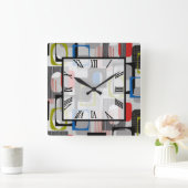 Retro Framed Grey Vierkante Klok (Huis)