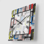 Retro Framed Grey Vierkante Klok (Hoek)