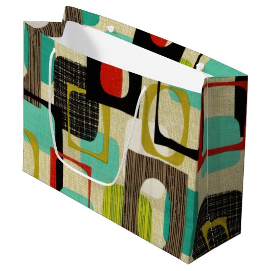 Retro Framed Tan Large Cadeautasje (Voorkant Gekanteld)